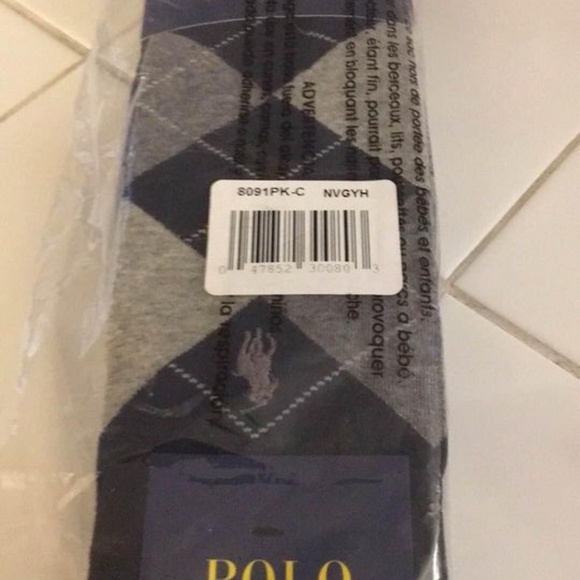BRAND NEW men polo Ralph Lauren 3 pack argyle socks (fits shoe size 6 - 12.5) - Picture 2 of 3